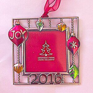Photo Frame Christmas Tree Ornament 2016 Metal Studio Decor Unused Retro Holiday